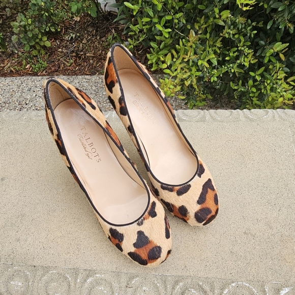 Talbots animal print Leopard Print Pony Hair Classic Platform Pumps Heels 7B - Picture 14 of 15